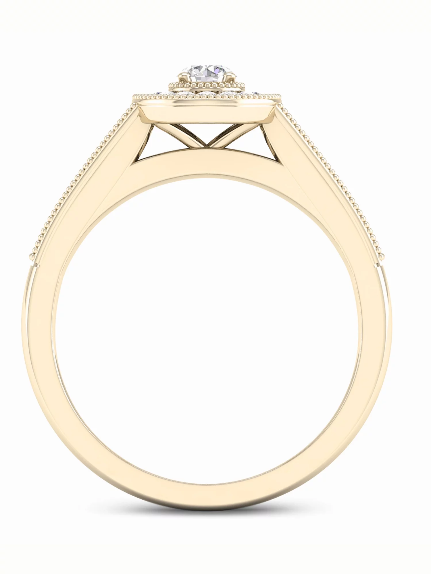 Imperial 1/3Ct TDW Diamond 10k Yellow Gold Halo Bridal Set (H-I, I2) - Curated Treasures Market
