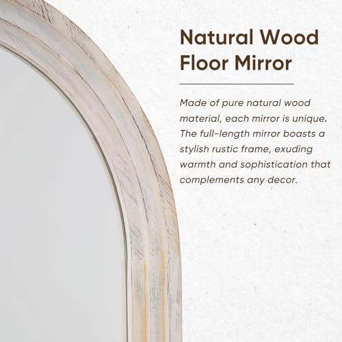 Full Length Mirror, 71"×32" Wooden Mirror Full Length with Stand Wood Floor Mirror, Oversized Stand Up Mirrors Large Wall Mirrors