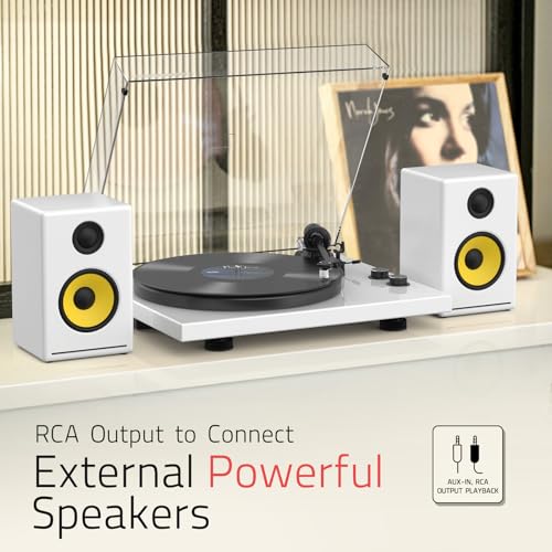Turntables Record Player Wireless Output Connectivity Vinyl Player Iron Plate Belt-Drive Turn tables 33&45 RPM Speed Phono Line Output USB Digital to