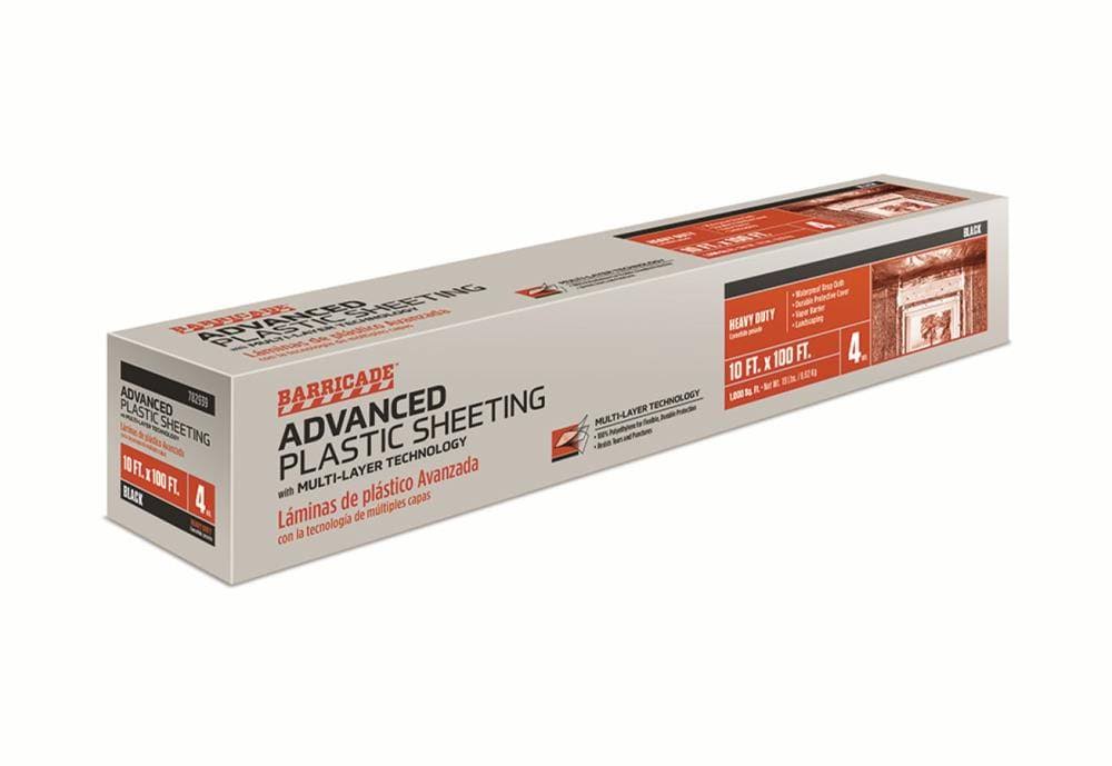 Barricade 10-ft x 100-ft 4-Mil Plastic Sheeting in Black | 110CT60100LOWES4B