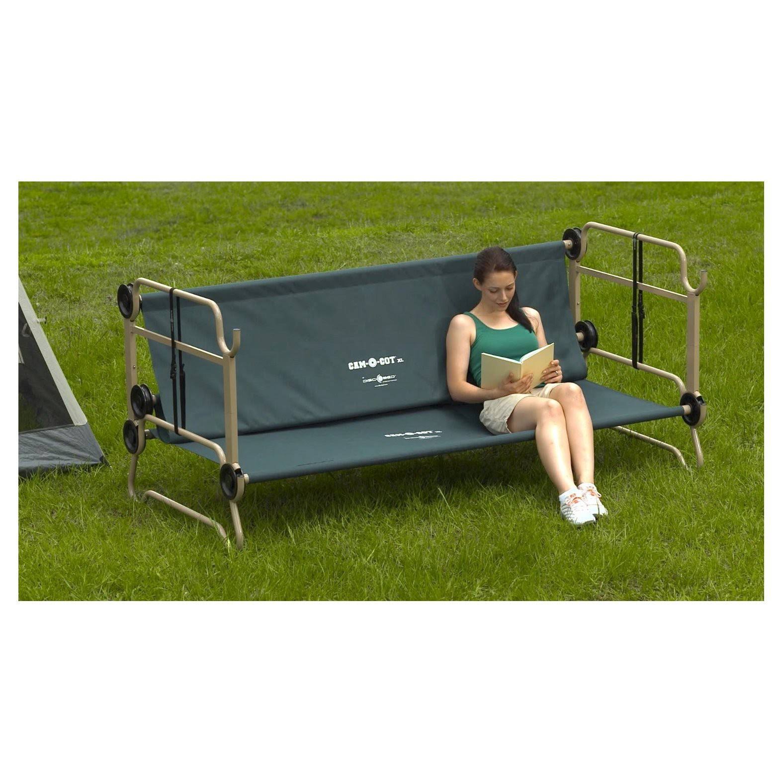 Disc-O-Bed CamOBunk Large with 2 Organizers Cabinets - Green - Camping