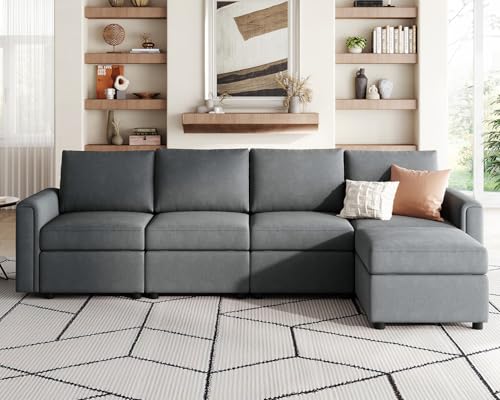 LINSY HOME Modular Sectional Sofa, Convertible U Shaped Sofa Couch with Storage, Memory Foam, Modular Sectionals with Ottomans