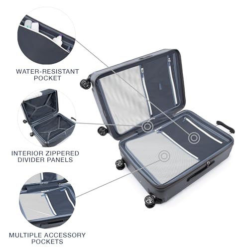 Travelpro Platinum Elite Hardside Expandable Carry on Luggage, 8 Wheel Spinner, TSA Lock, Hard Shell Polycarbonate Suitcase, Metallic Sand