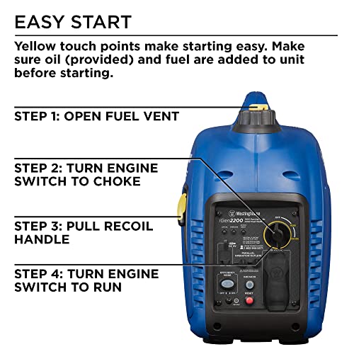 Westinghouse 2800 Peak Watt Super Quiet & Lightweight Portable Inverter Generator, Gas Powered, Parallel Capable, Long Run Time