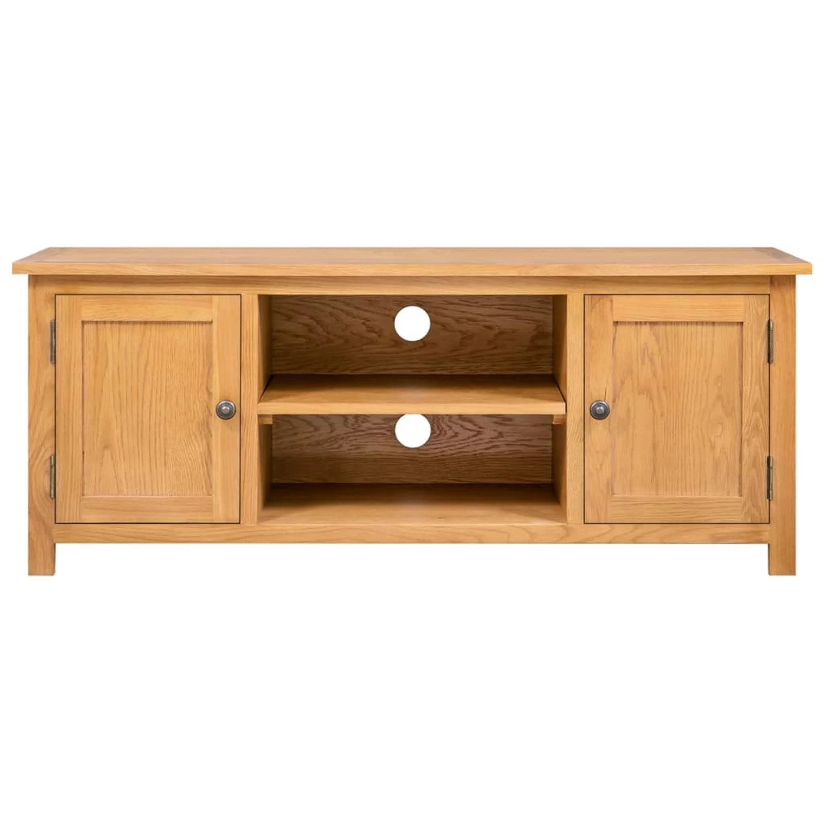 TV Cabinet 43.3"x13.8"x17.3" Solid Oak Wood