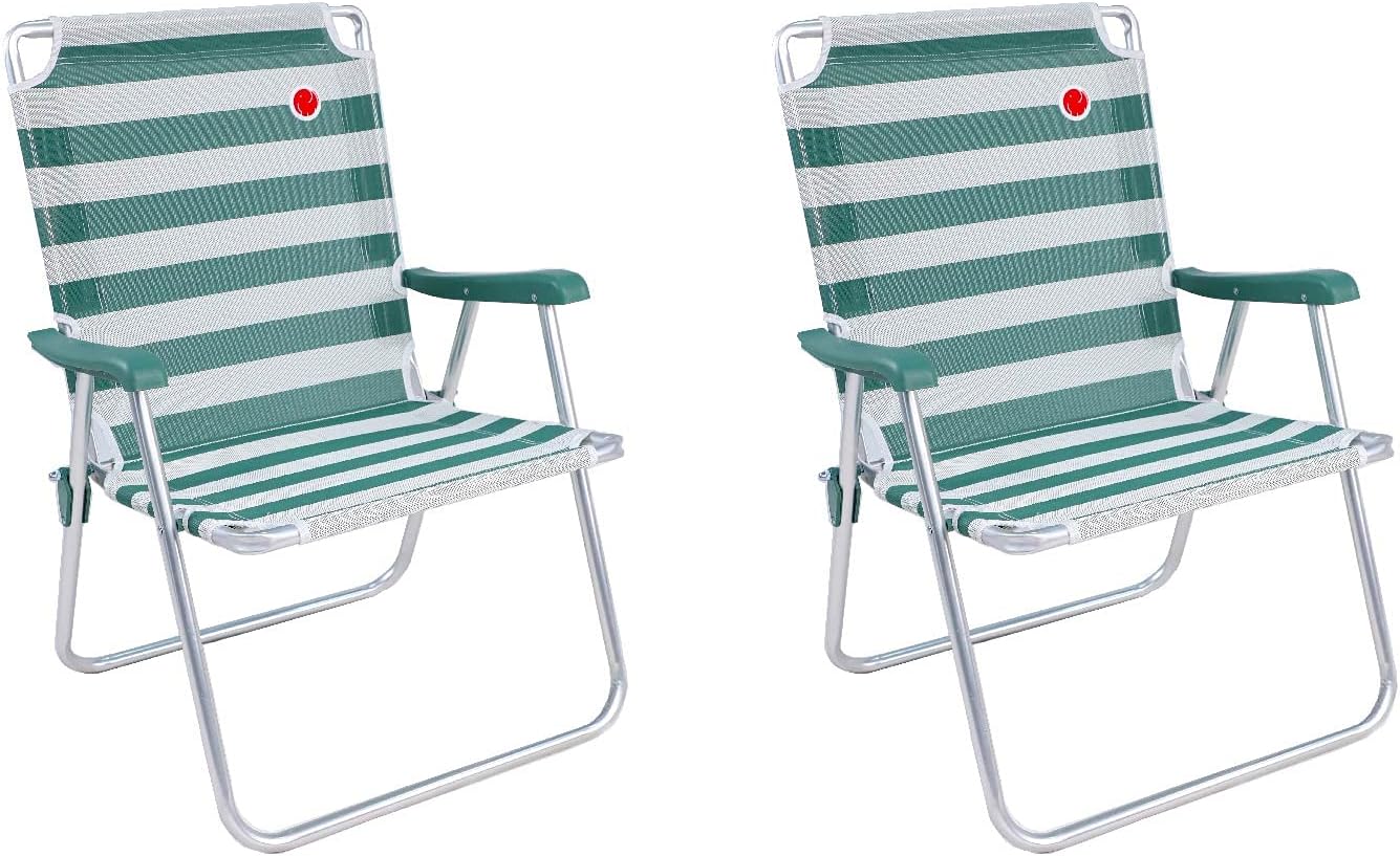 OmniCore Designs New Standard Folding Camp/Lawn Chair (2 Pack) - Red/White