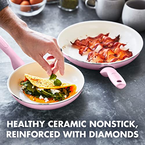 GreenPan Rio 16 Piece Cookware Pots and Pans Set, Hard Anodized Healthy Ceramic Nonstick PFAS-Free, Bakelite Handles, Frypans, Saucepan, Saute Pan