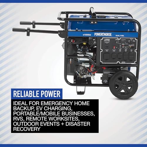 Powerhorse Portable Dual Fuel Generator with Electric Start, 9500 Watts