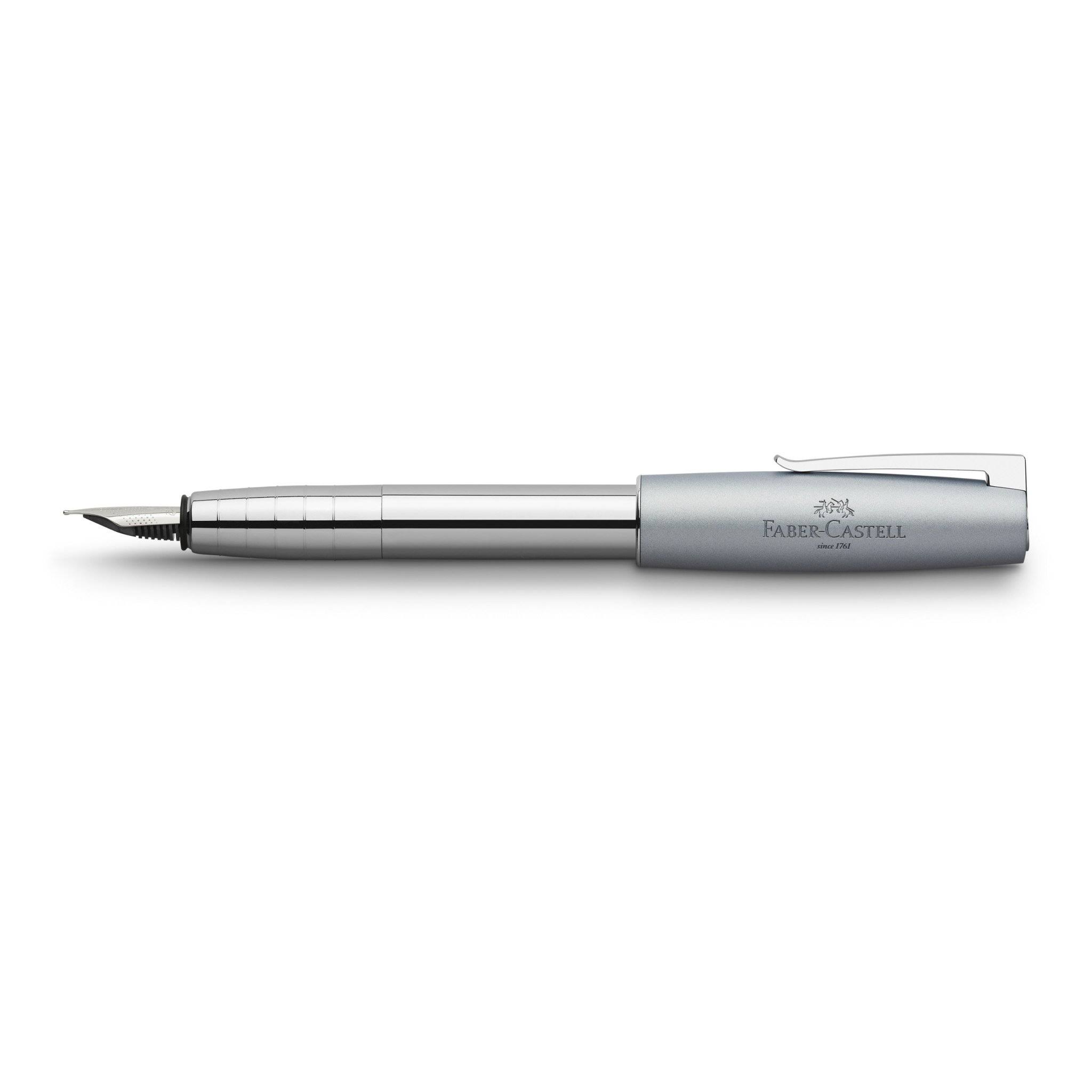 Faber Castell Loom Fountain Pen - Metallic Light Blue - Broad