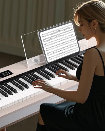 LIV-K01 Piano Keyboard Real Sampling, 88 Key Fully Weighted Keyboard Electric Piano, Grade Hammer Action, LCD Display, Touch Sensitive