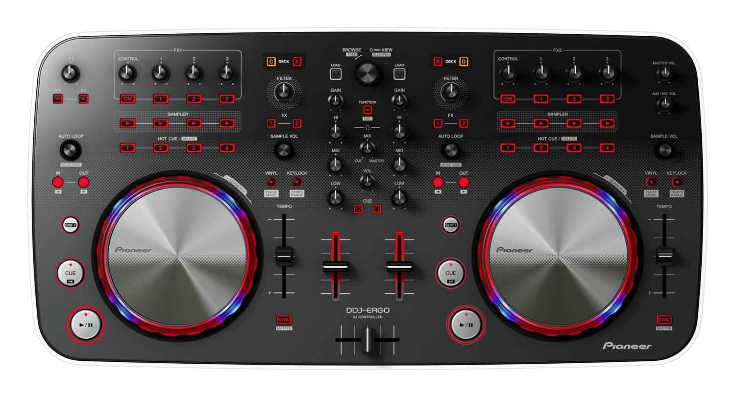 Pioneer DDJ-ERGO-V DJ Controller - 24-bit/44kHz - USB