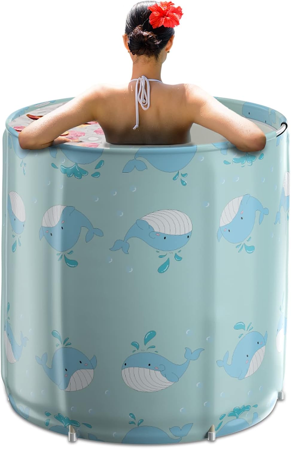 Portable Bathtub for adults, DAILYLIFE Japanese Soaking Bath Tub for Shower Stall, Foldable Bathtub with Thermal Foam, Freestanding