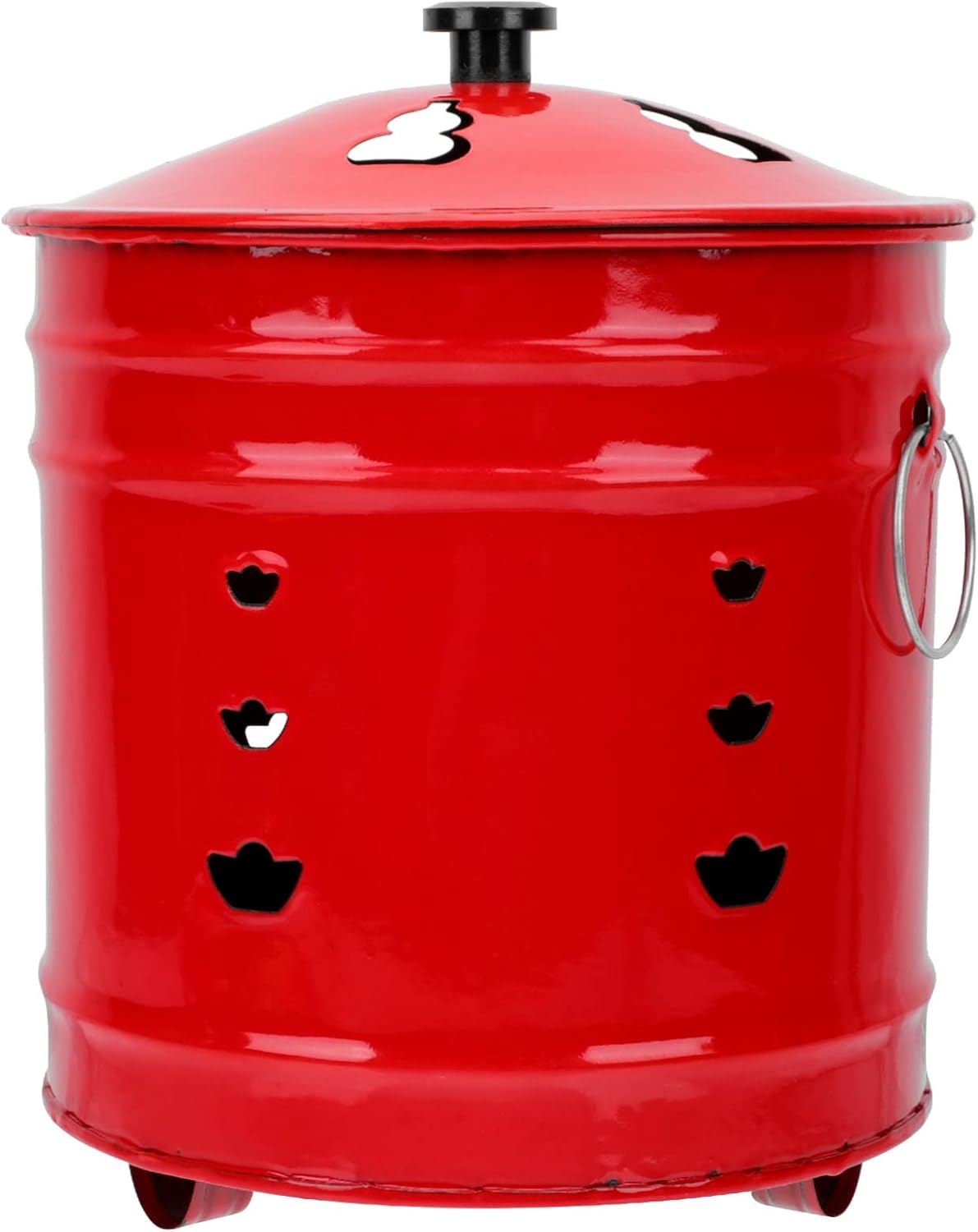 Enamel Burn Barrel Incinerator Cage Fire Pit Metal Garden Fire Cage Yard Debris Burn Incinerator Bin for Paper Leaf Trash Wood Log Backyard Bonfire
