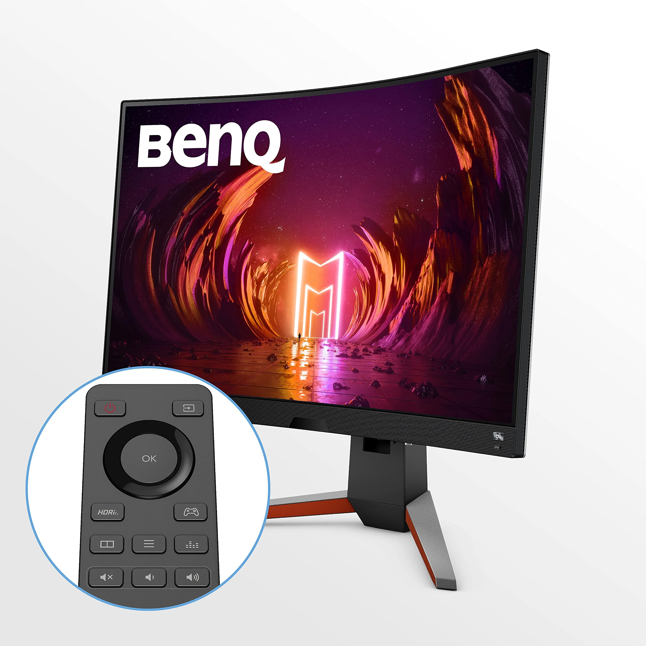 BenQ MOBIUZ EX3210R Curved Gaming Monitor 32" QHD 1440p 165Hz 1ms w/Remote | HDRi | 1000R | Color Optimizer | Freesync Premium Pro | Eye-Care |