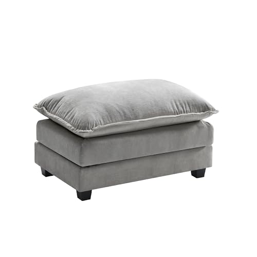 Ihanherry 111.4" U Shaped Modern Cloud Sofa Modular Sectional Couch with 2 Ottoman, 5-Seat Chenille Deep Seat Sofa with Pillow for Living Room