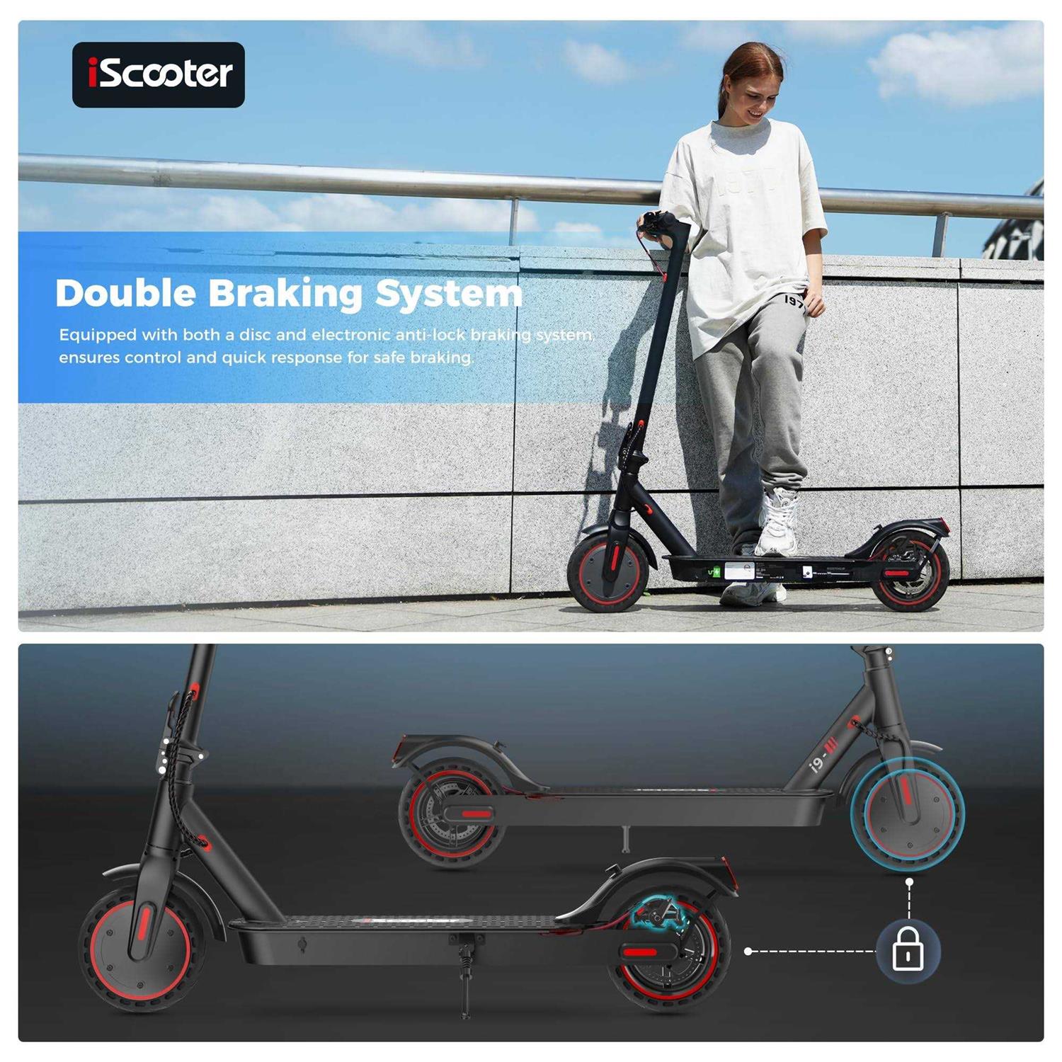 iScooter Electric Scooter 25/22/18 Miles Range 25/18.6/15.6 MPH Top Speed - Sports Supplies Online Store
