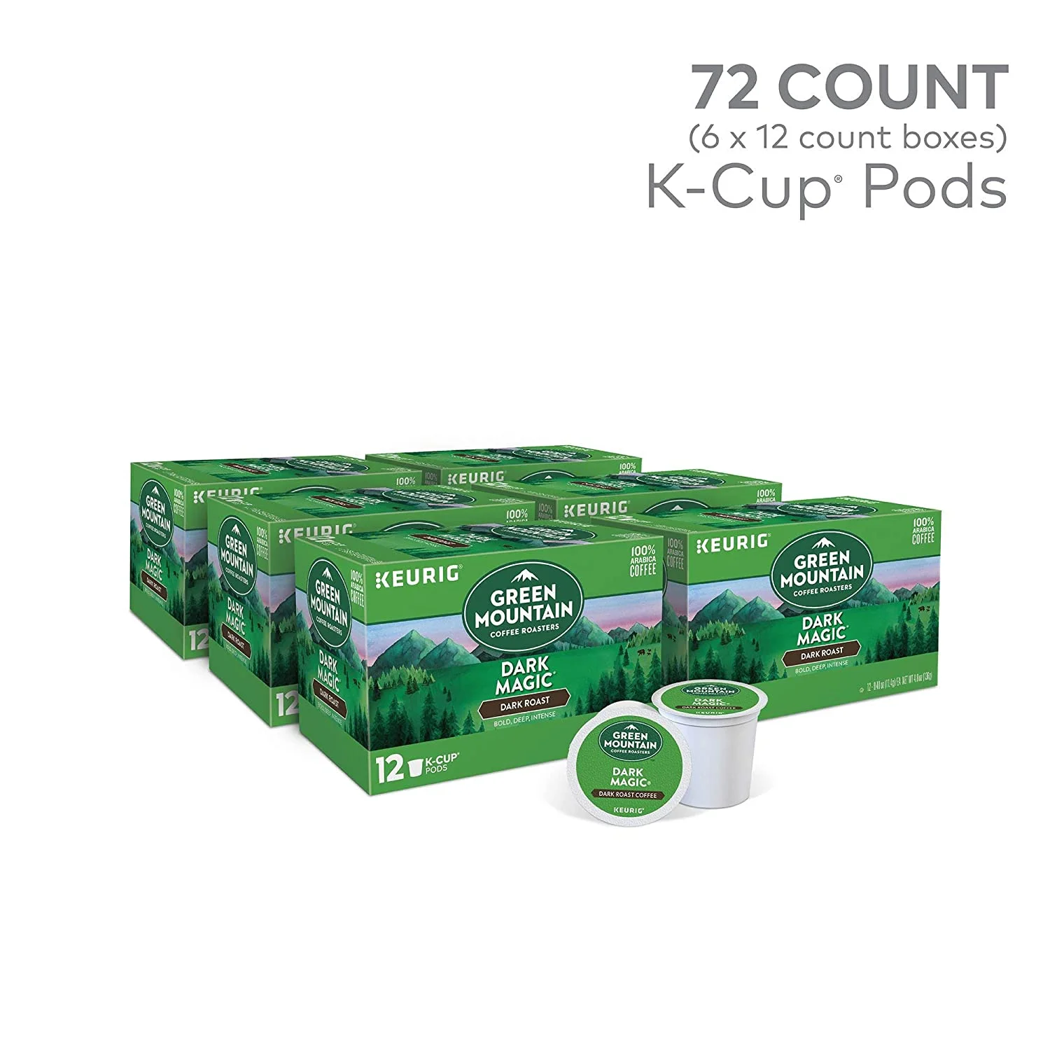 Green Mountain Coffee Roasters Dark Magic Keurig Single-Serve K-Cup Pods, Dark Roast Coffee, 72 Count