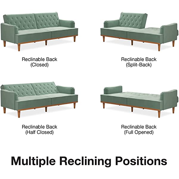 Mr. Kate Stella Vintage Convertible Sofa Bed Futon, Tan Linen