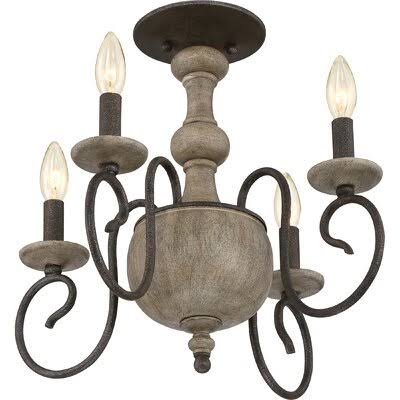 Salette 4-Light 18x22 Semi Flush Mount Lark Manor LRKM3226