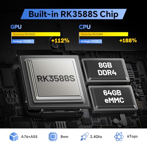 Kinhank Super Console X5 PRO Retro Gaming Console with 16,000+ Games, Android 12.0 OS, 8GB+64GB Emulator Support, AV1, WiFi 6 BT 5.0, RK3588S Chipset