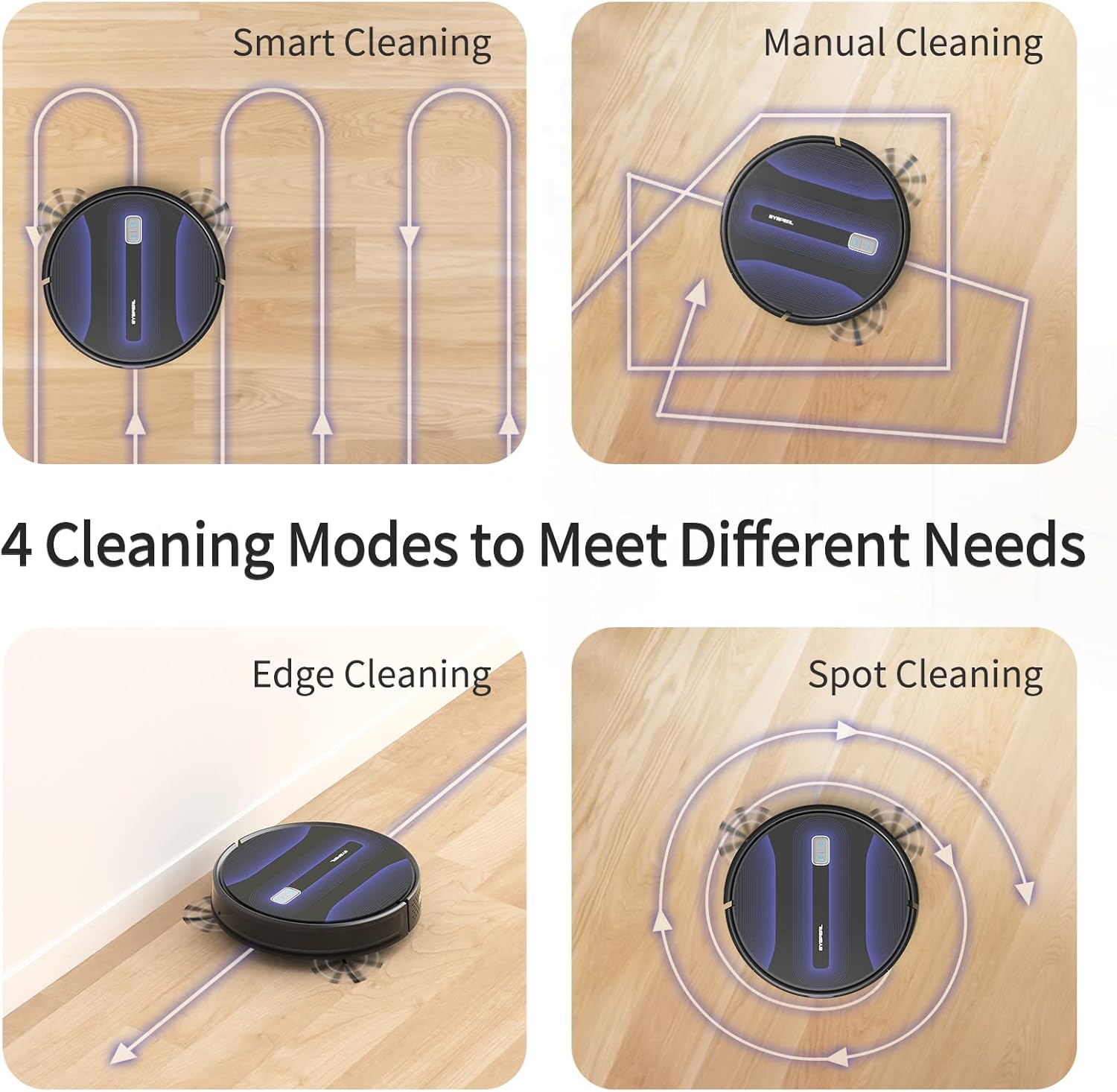 SYSPERL V40P Robot Vacuum,2600Pa Strong Suction,Quiet,Self-Charging Robot Vacuum Cleaner Works with Wi-Fi Alexa/APP/Remote