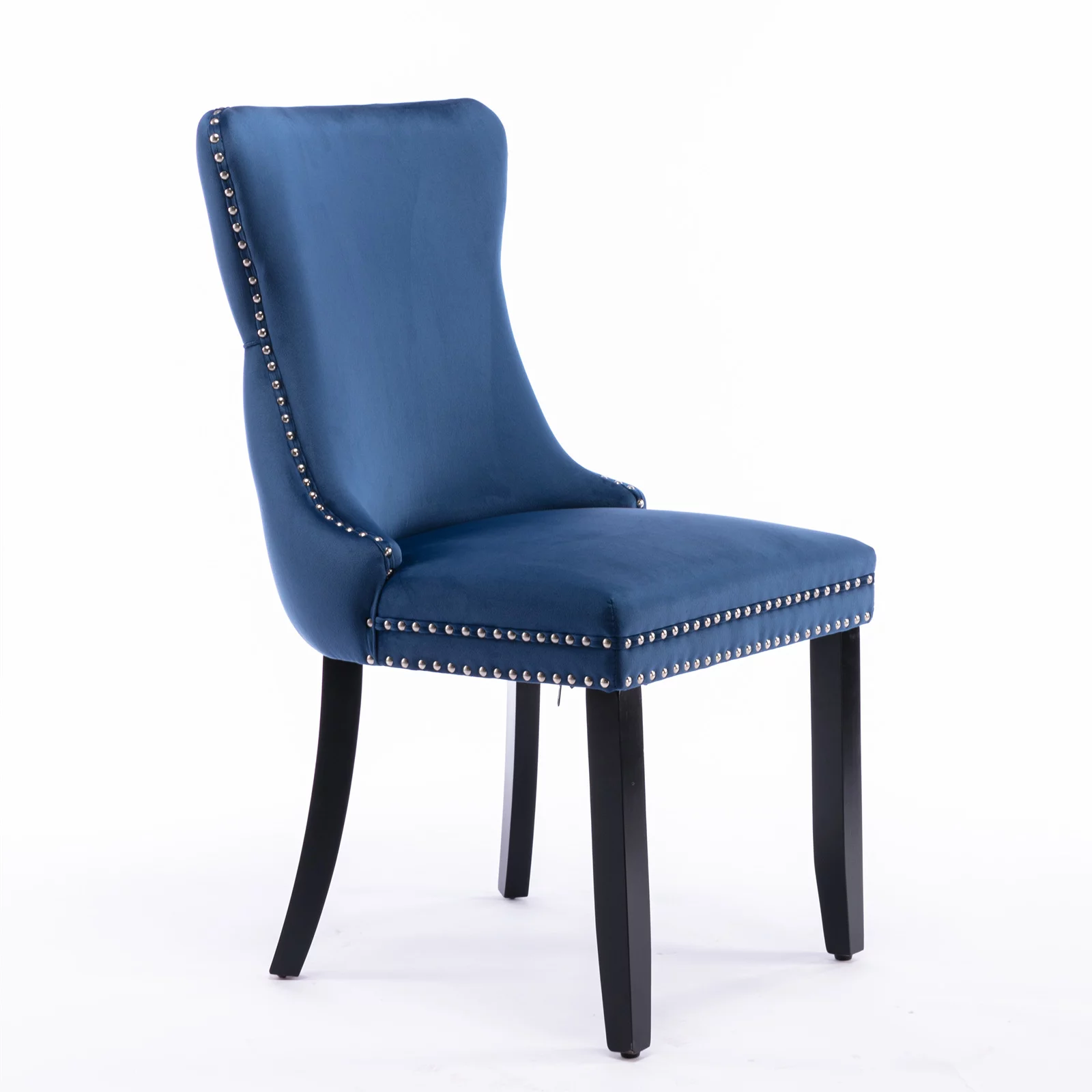 SYNGAR Velvet Dining Chairs Set of 2, Upholstered Wing Back Dining Chair with Handcrafted Button Tufted, Nailhead Trim