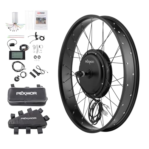 PEXMOR Electric Bike Conversion Kit, 48V 1000W 26" Fat Front Wheel E-Bike Conversion Kit