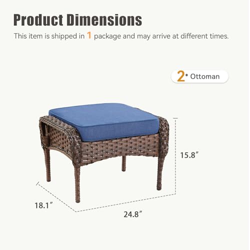 7 Pieces Outdoor Furniture Set with Swivel Chairs