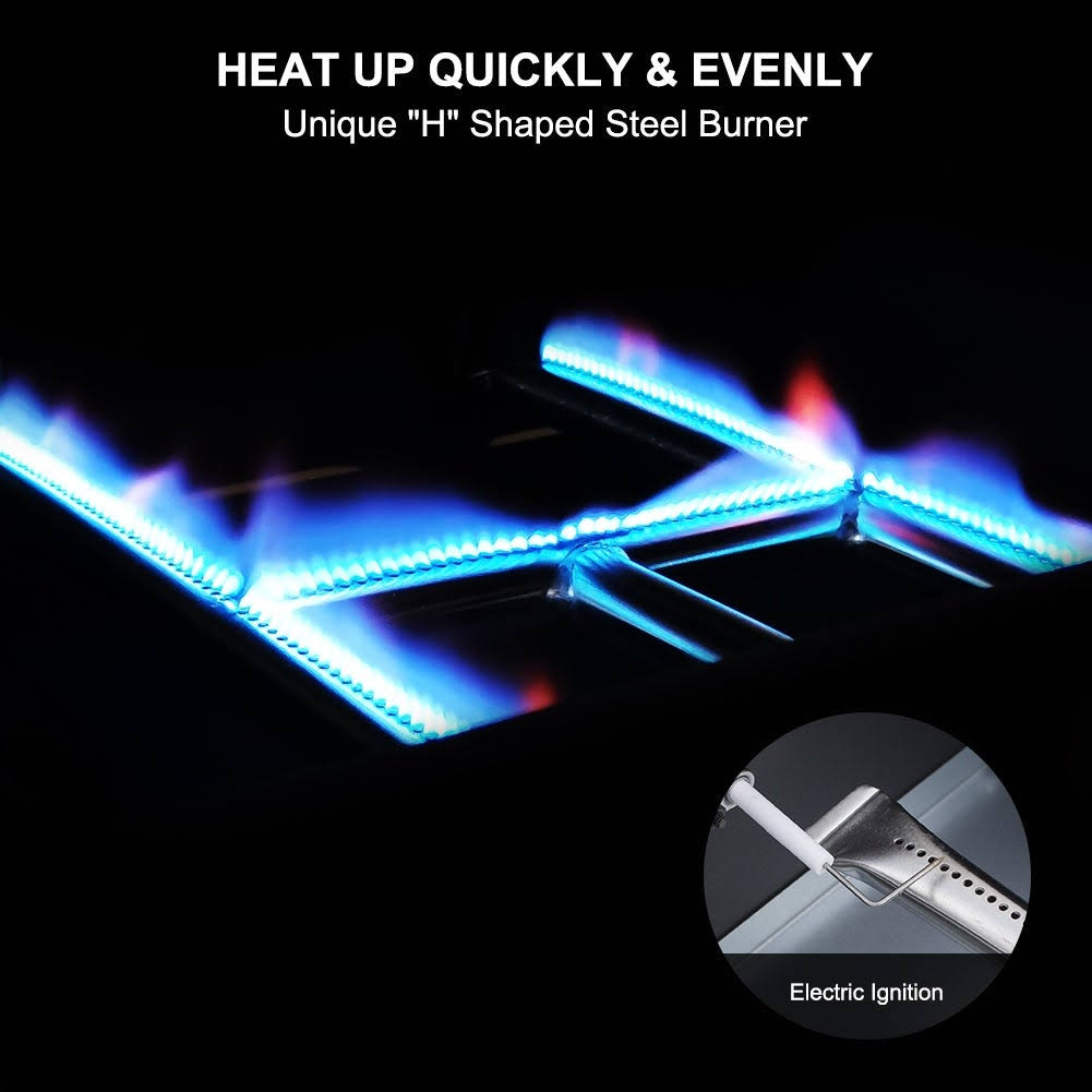 Camplux 13,000 BTU Portable Outdoor Griddle Propane GAS Griddle Grill, Tabletop Griddle with 1 lb. LP Connector