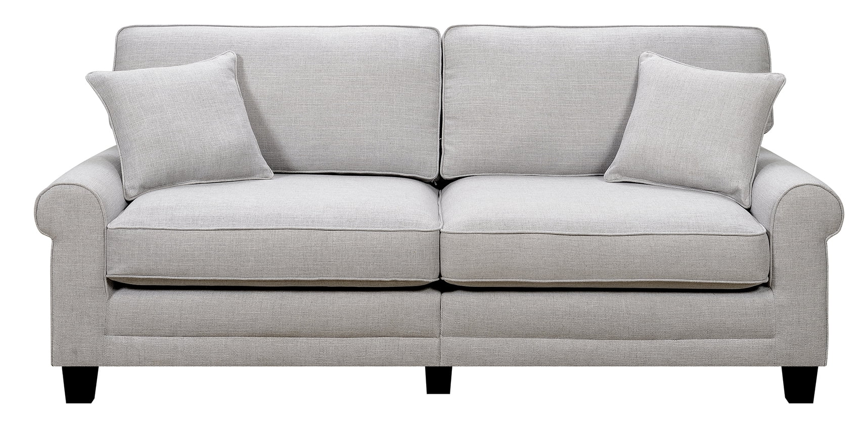 Serta Copenhagen Traditional Rolled Arm 73-inch Sofa, Pebble Gray Fabric