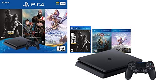 Flagship Play Station 4 1TB HDD Only on Playstation PS4 Console Slim Bundle with Three Games: The Last of Us, God of War