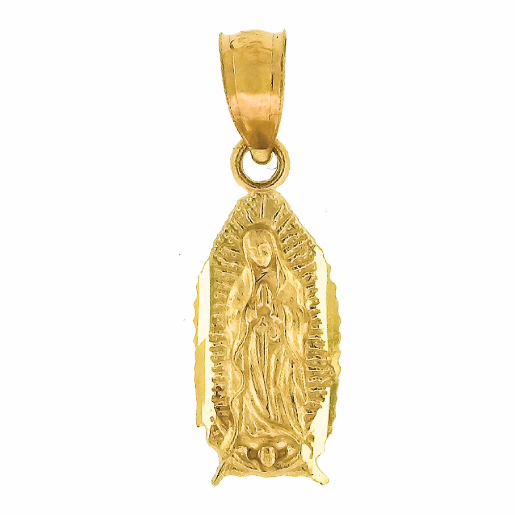 10k Gold Dc Unisex Mary Guadalupe Height 19.2mm X Width 6.3mm Religious Charm Pendant Necklace Jewelry Gifts for Women