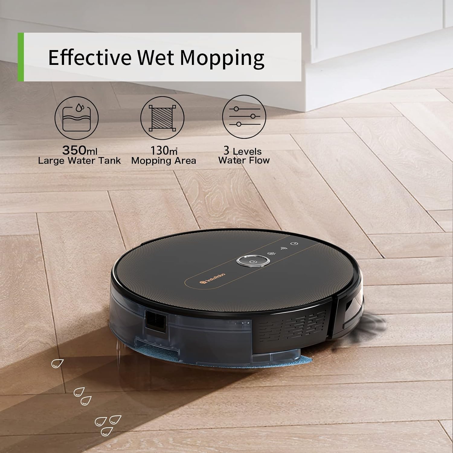 Robot Vacuum and Mop, Robot Vacuum for Pet Hair, Hard Floor and Carpet, Works with Alexa, InstaRobo X1 Robot Vcuum Cleaner, Voice/App Control, 2000Pa