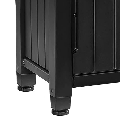 Keter Outdoor Rolling Table Cart for Food Prep, Storage, Bar & Grill, Dark Brown - Portable Kitchen Island Tabletop with Wheels for Drinks, Snacks