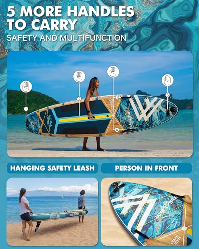 11'6"x35" Inflatable Paddle Board, 450lbs Extra Wide Stand Up Sup Board for Adults