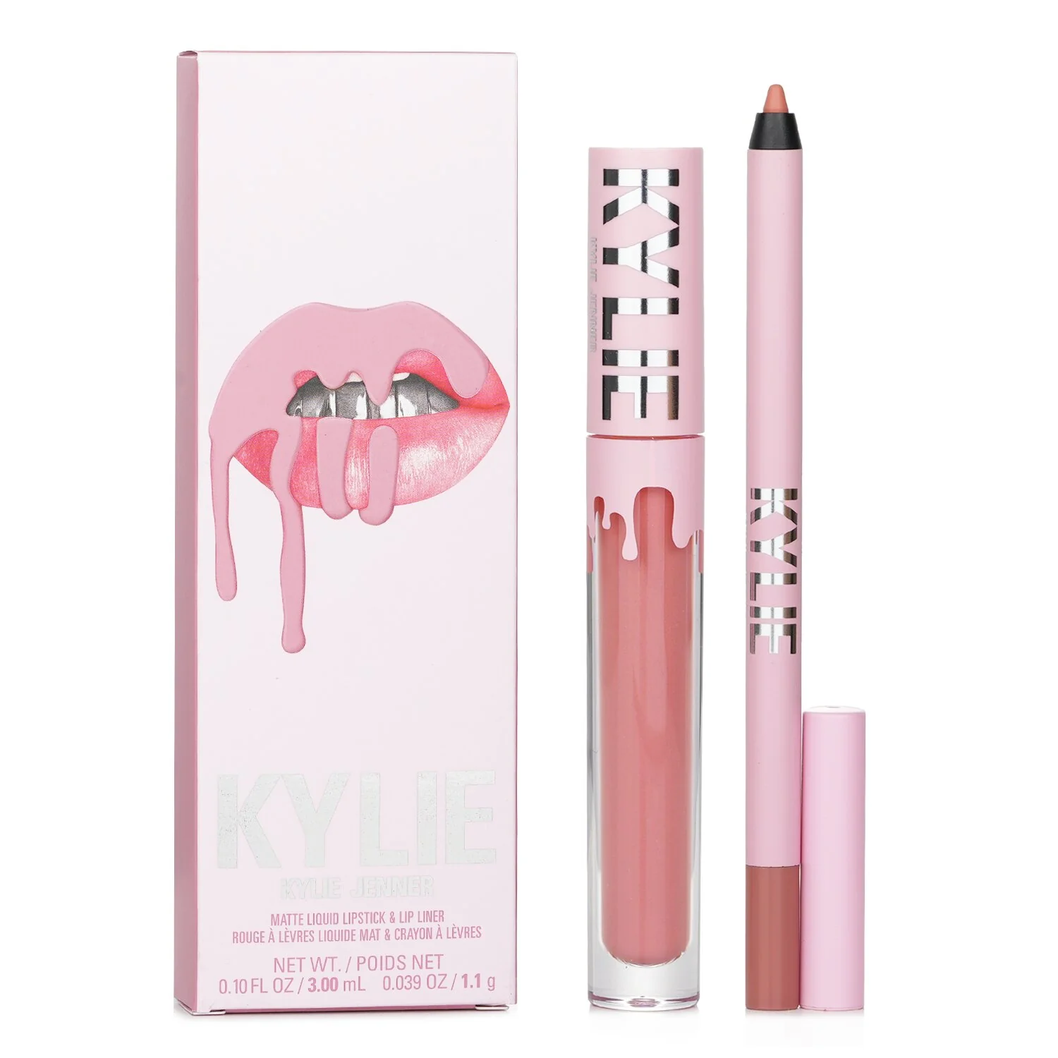 Kylie By Kylie Jenner Matte Lip Kit: Matte Liquid Lipstick 3ml + Lip Liner 1.1g - # 802 Candy K Matte (box slightly damage) 2pcs