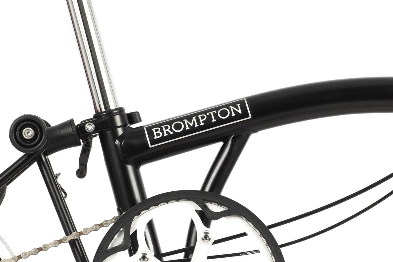 Brompton C Line 2 Speed Folding Bike with Battery Lighting - Mid (Black)