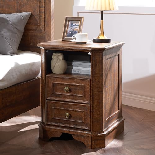 T4TREAM Farmhouse 5 Drawers Dresser for Bedroom, 48" Tall Wood Rustic Chest of Drawers with Natural Texture, Vintage Design
