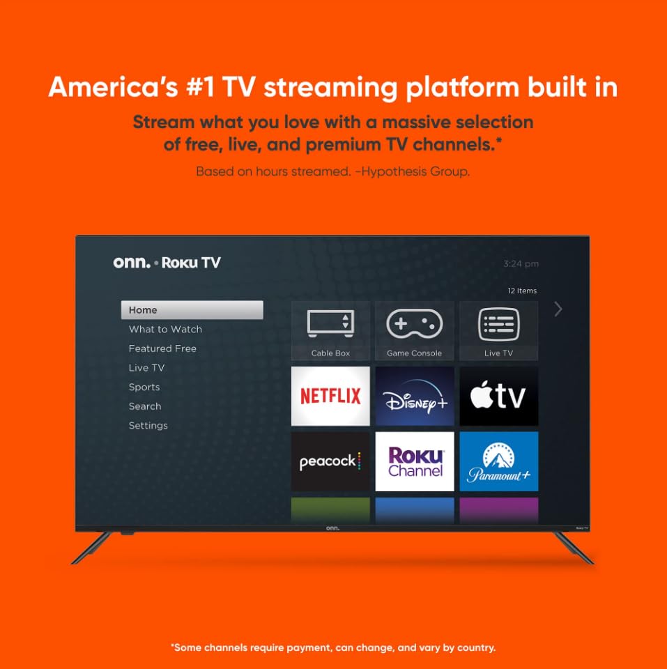 ONN 32-inch Roku Smart TV LED + Free Wall Mount with Wi-Fi Connectivity and Mobile App | Flat Screen TV Compatible with Apple Home Kit | Alexa and