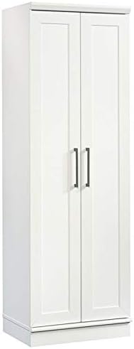 Pemberly Row 23 W Transitional Style Storage Cabinet, Utility Cabinet with Door and Shelves in White