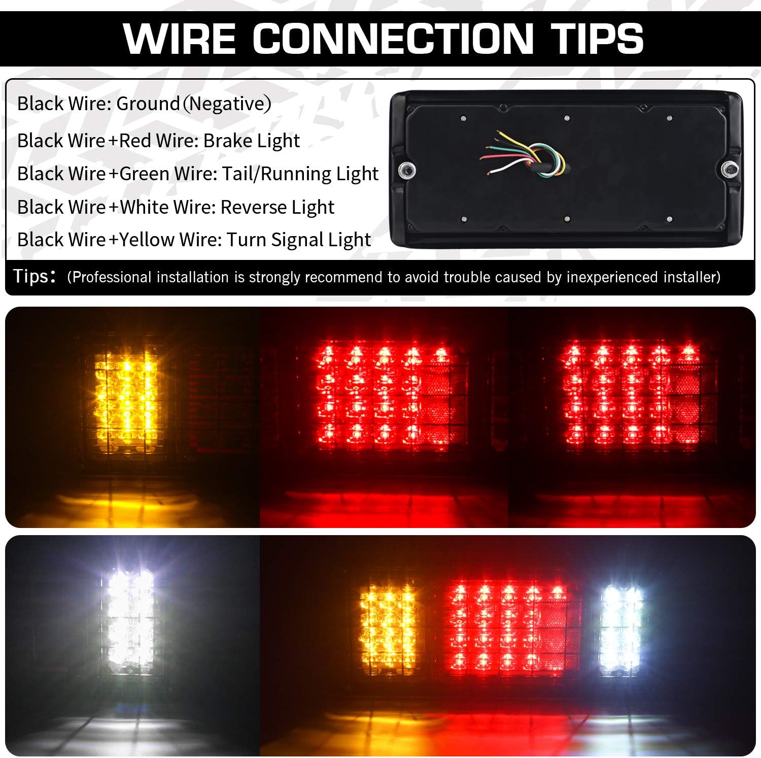 Linkitom 40 LED Truck Tail Light Bar