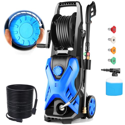 5000 PSI Adjustable Pressure Washer 2.8GPM Electric Power Washer with 33ft Pressure hose, 4 Nozzle and Foam Cannon, Powerwashers for home, Cars