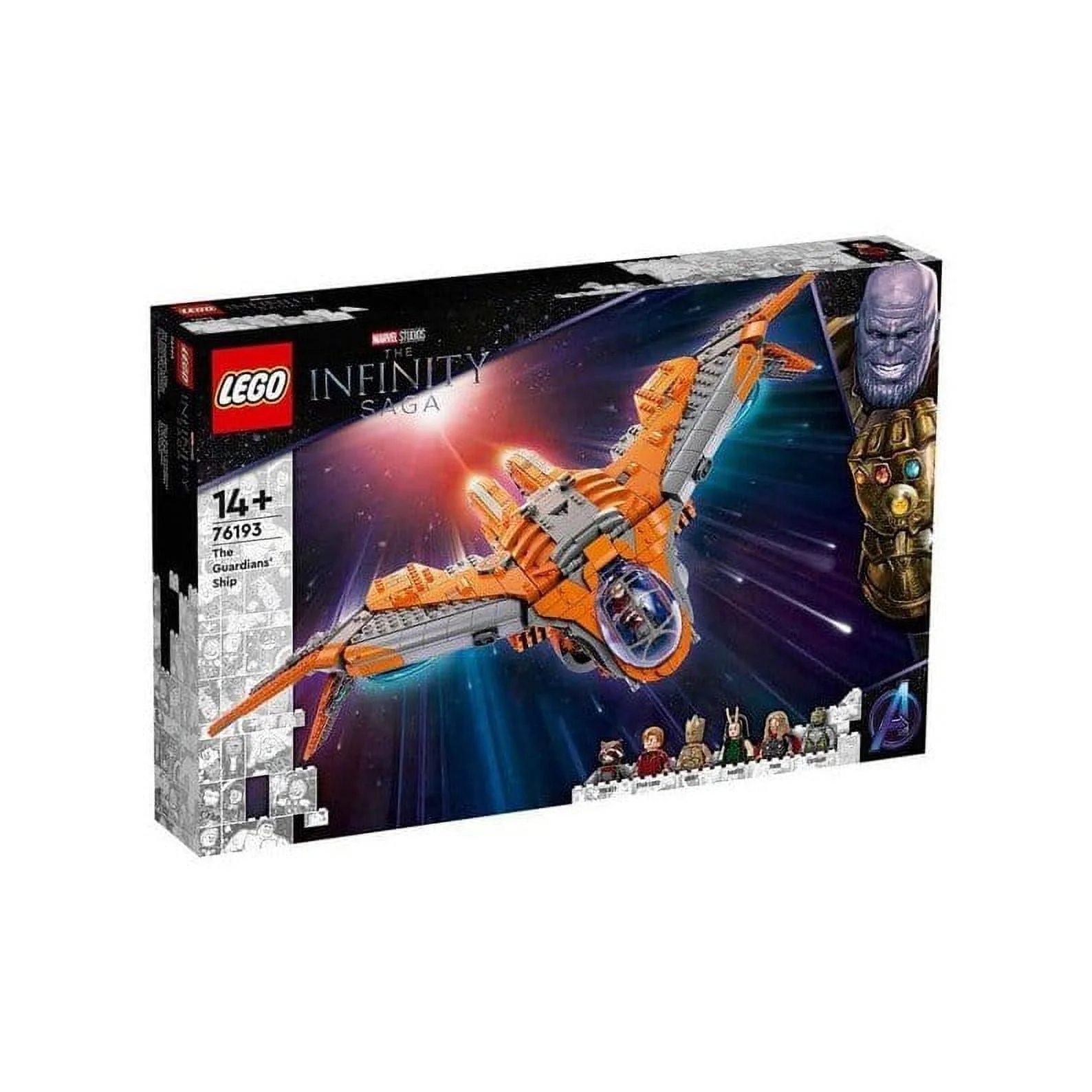 LEGO 76193 Marvel The Guardians' Ship Large Building Set, Avengers Spaceship Model with Thor & Star-Lord Minifigures