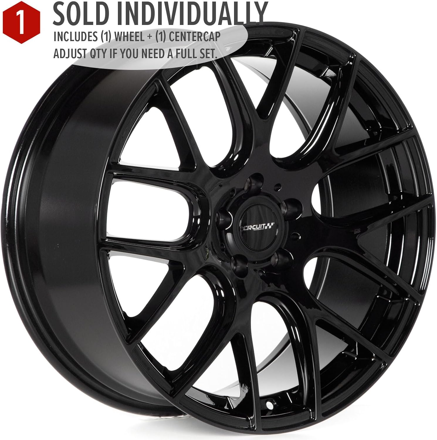 Circuit Performance CP31 19x8.5 Wheel Gloss Black 5x112 Bolt Pattern, 19 Inch, 35mm Offset, 73.1mm CB, Compatible VW Volkswagen, Audi, Mercedes Wheels