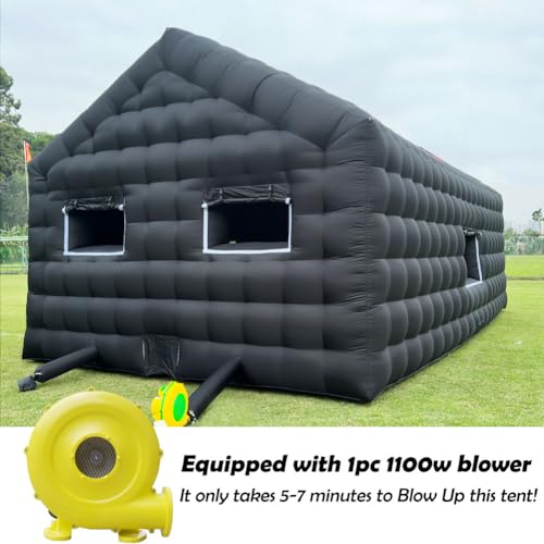 Inflatable Nightclub 29.5X16.5X14Ft Large Black Disco Cube Gazebo Event House with Logo Area & Blower Portable Inflatable Party Tent for Birthday