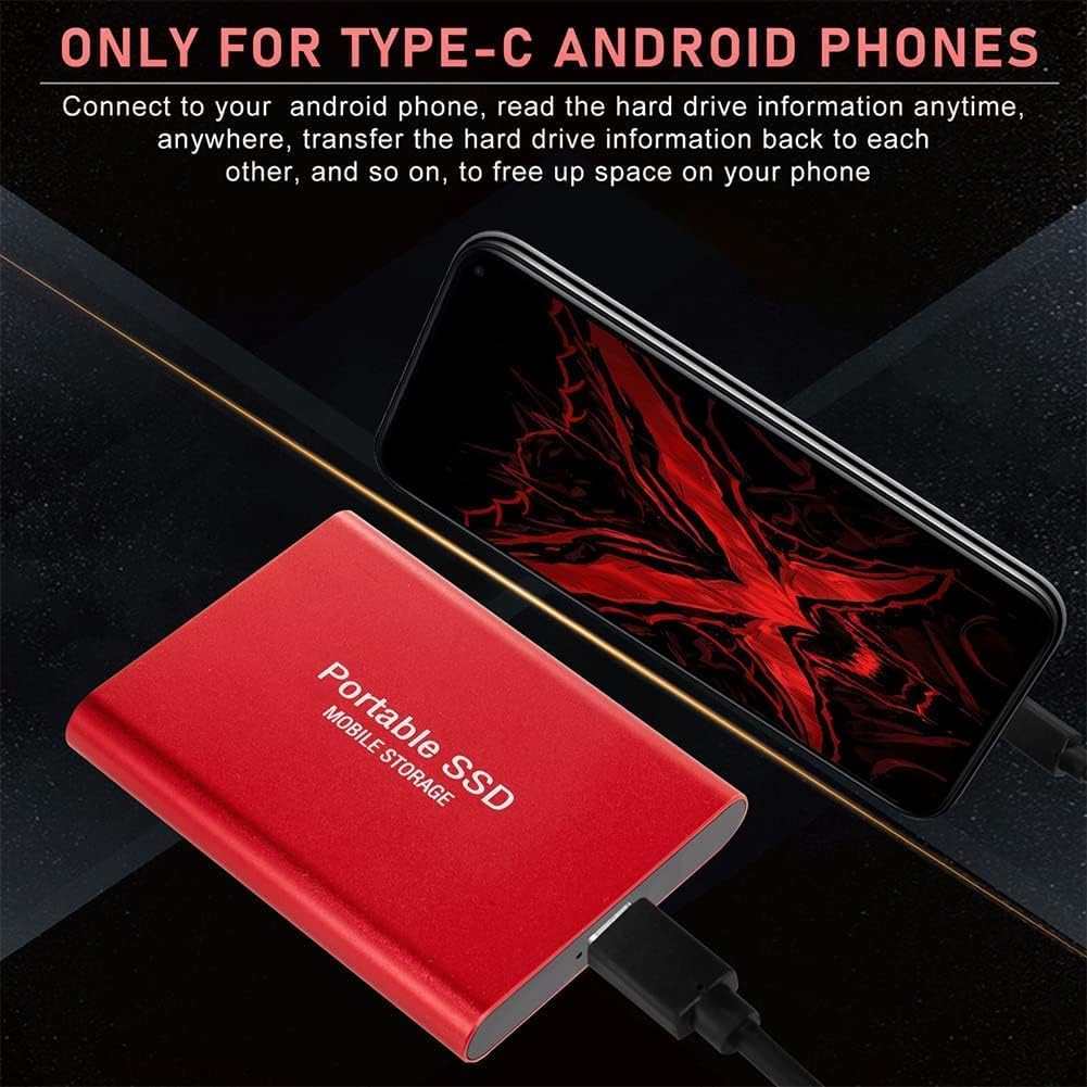 Portable SSD Portable External Solid State Drive 2TB, Mobile Drive, USB 3.1 Gen 2, Reliable Storage for Gaming, Students, Professionals (2TB