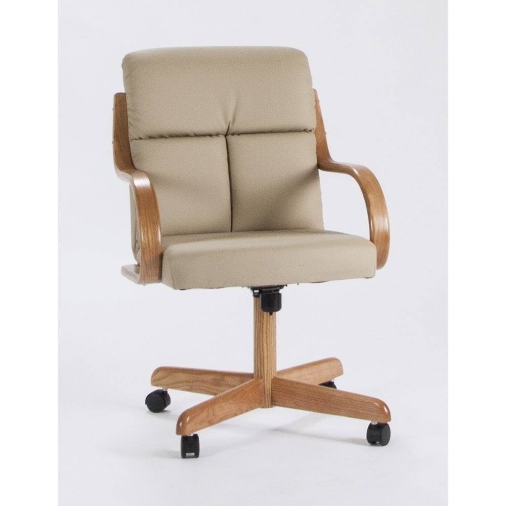 Caster Chair Company C178 Frankie Swivel Tilt Caster Arm Chair in Desert Bonded Leather