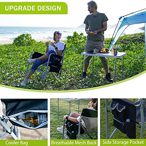FUNDANGO Camping Rocking Chairs for Adults, Portable Rocking Chair Outdoor Folding for Beach, Outdoor, Travel, Picnic, Patio (BlackGery)