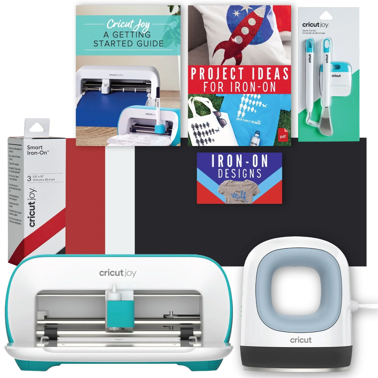 Cricut Joy Smart Machine with DIY Vinyl Decal Sampler & Essential Tools Starter Bundle
