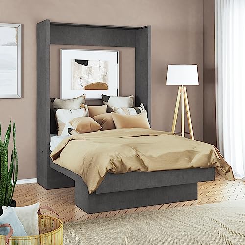 Oakland Living Easy-Lift Full Murphy Wall Bed in White with Shelf